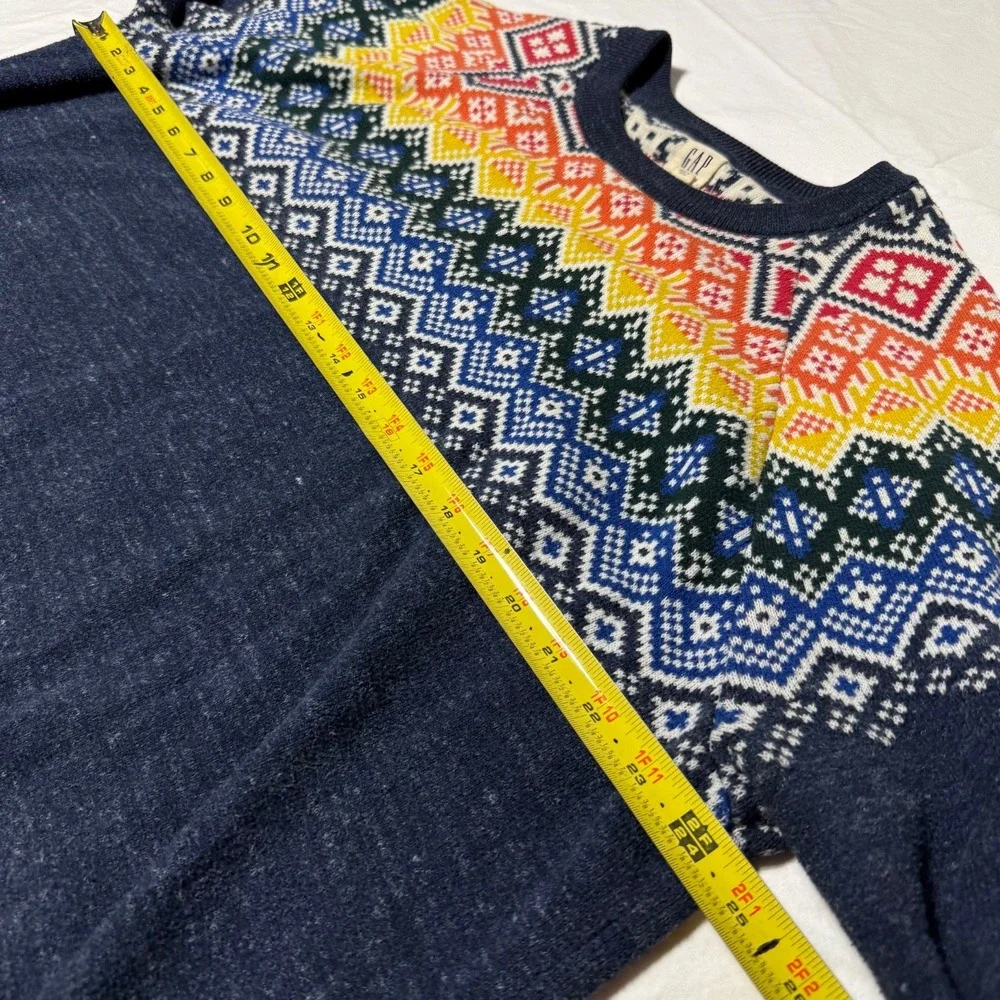 Gap Fair Isle Sweater Crewneck Norway Nordic Style Men's Size XXL Rainbow